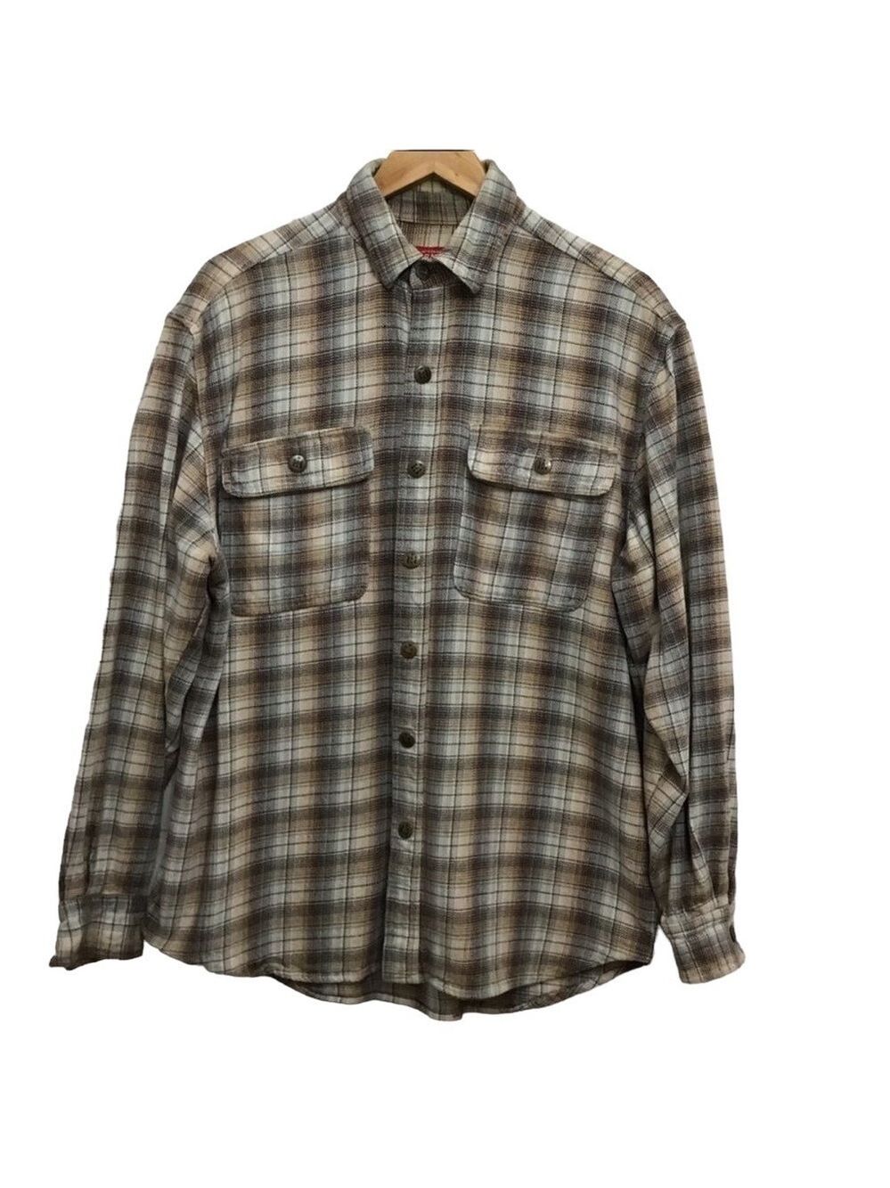 MCCORMICK western cowboy wear plaid men 100% cotton button down shirt in Large